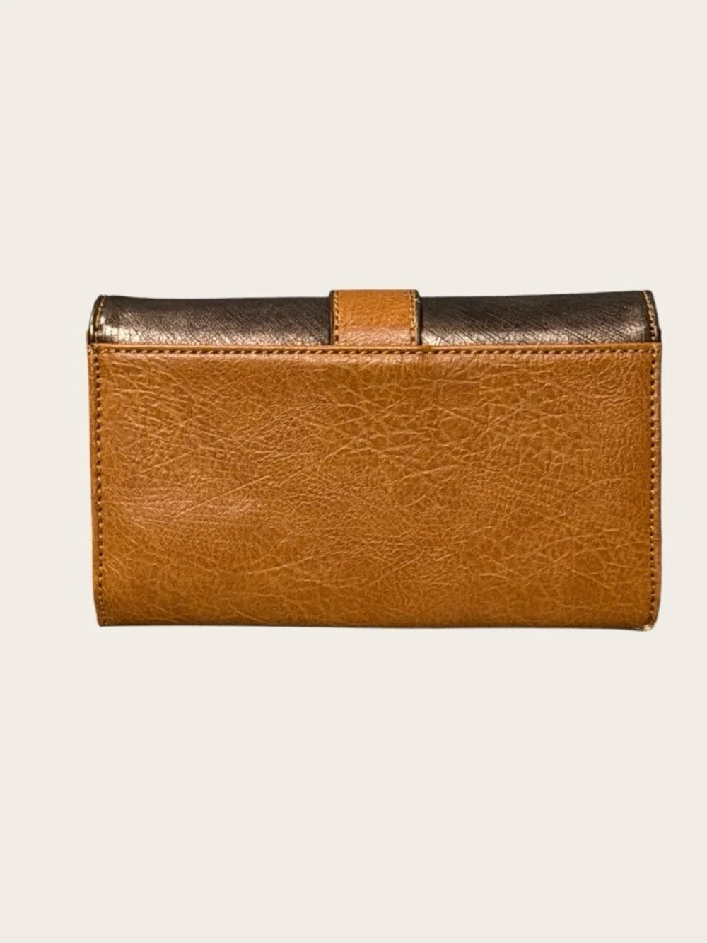 Catchfly Brown Metallic Large Flap Wallet NWT